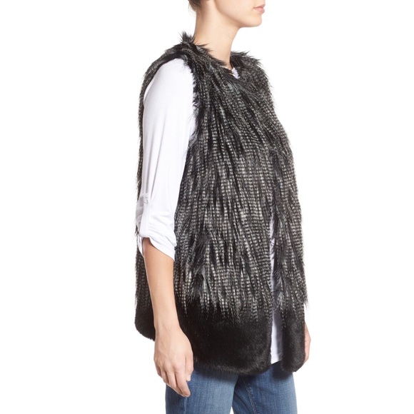 Parkhurst Black and Grey faux fur vest Nordstroms - Picture 2 of 6